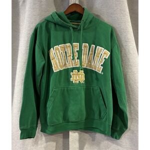 E5 Notre Dame Fighting Irish Sewn Patch Pullover Sweatshirt Hoodie Small